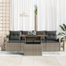 Conjunto de Sofás de Jardín  Juego de 5 Gris Rattan