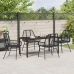 Conjunto de Comedor de Jardín  de 5 Piezas Poliratán Negro