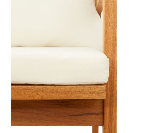 Banco de Jardín con Cojines 115x65x71 cm Madera Sólida de Acacia