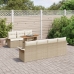 Conjunto de sofá de jardín de 8 piezas con cojines beige de ratán