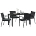 Set de 3 Negro Poliratán, acero 56.5x57x83 cm  Duradero