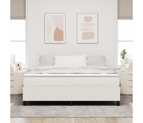 Cama Box Spring  con Colchón Crema Super King Tela de Pana