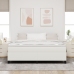 Cama Box Spring  con Colchón Crema Super King Tela de Pana