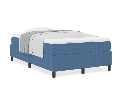 Cama Box Spring  con Colchón Azul 120x200 cm Tela de Corduroy