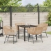 Set de 3 Marrón PE Rattan Mediano Silla de Jardín Cuadrada