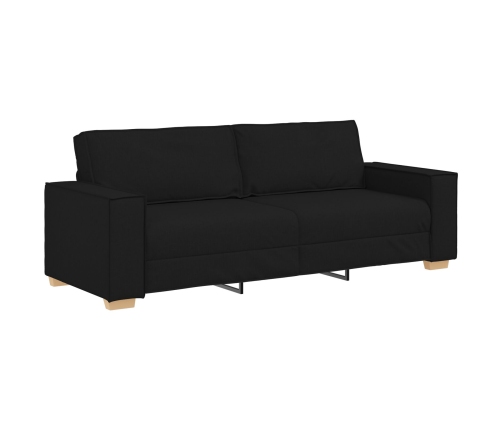 Conjunto de Sofá de 3 Piezas con Cojines Tela Negra