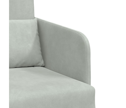 Sofá Cama de Piso 2 en 1 Gris Claro 65x80x83 cm Terciopelo