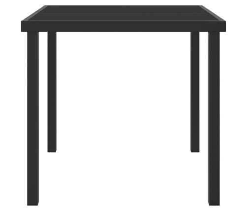 Mesa de Jardín  Negra 80x80x73 cm de Vidrio Templado