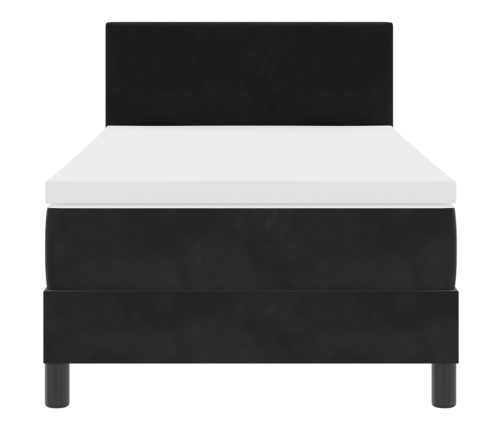 Cama con Somier y Colchón  Negra 100x200 cm de Terciopelo