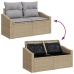 Conjunto de Sofás de Jardín  de 8 piezas con Cojines Beige Poliratán