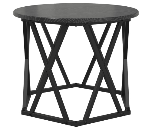 Mesas Laterales Apilables  3 pcs Negro Madera de Roble Ingenierizada
