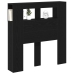 Cabecera de Almacenamiento  con Luces LED Roble Negro 100x18,5x103,5 cm