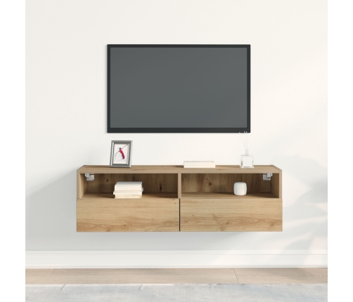 Mueble de Televisión  de Roble Artisan 100x30x30 cm de Madera Elaborada