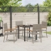 Conjunto de Comedor de Jardín de 5 Piezas Gris Poliratán