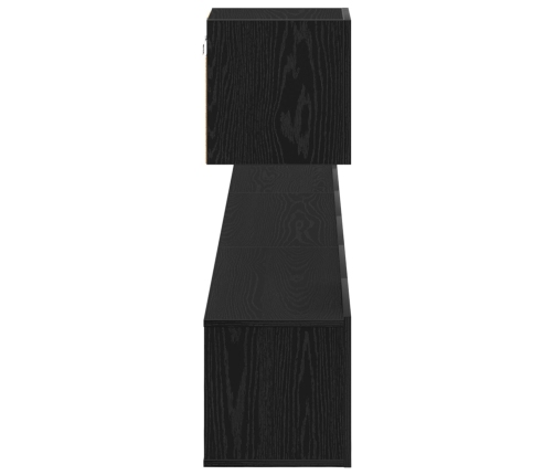 Conjunto de Mueble de TV de 4 Piezas  en Roble Negro de Madera Ingenerada