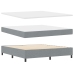 Cama con base de resortes  con colchón gris claro super king tela