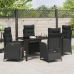 Set de Comedor de Jardín de 5 Piezas Poliratán Negro