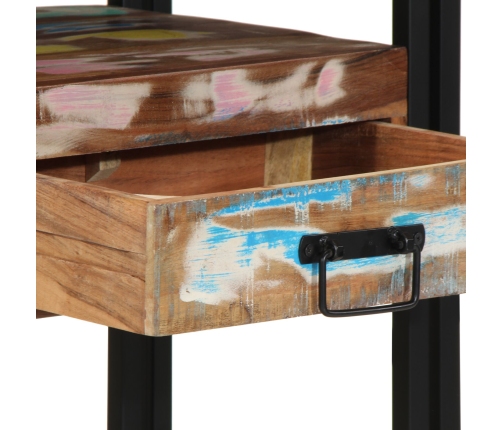 Mesas Auxiliares  Multicolor 90x33x75 cm de Madera Sólida Recuperada y Metal