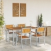 Juego de Comedor de Jardín Juego de 5 Gris, Madera Natural Metal