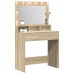 Mesa de Maquillaje  con Luces LED Roble Sonoma 79x41x135 cm