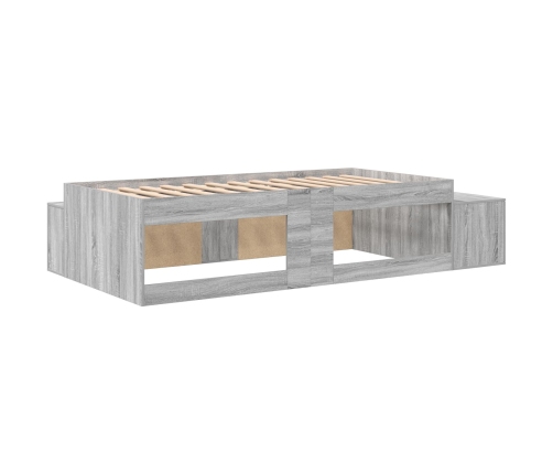 Estructura de Cama de Almacenamiento Gris Sonoma Madera 75 x 190 cm