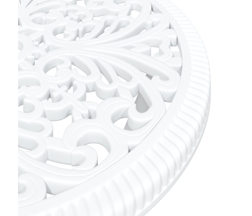 Conjunto de Bistro de Jardín de 3 Piezas  Blanco de Aluminio Fundido