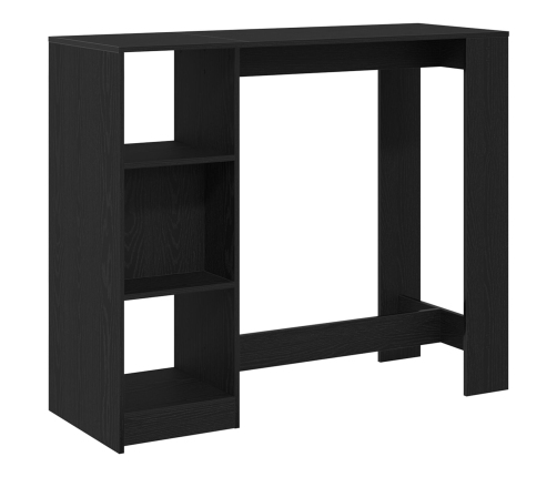 Mesa de Bar  con Estante Negra de Roble 102,5x46x103,5 cm de Madera Ingenierizada