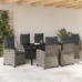 Conjunto de Comedor de Jardín de 7 Piezas  con Cojines Gris Poliratán