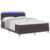 Cama con canapé y colchón LED marrón oscura 140x190 cm tela