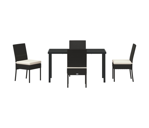 Conjunto de Comedor de Jardín  de 5 Piezas Negro Poliratán