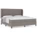 Cama con somier  y colchón taupe 200x200 cm en tela