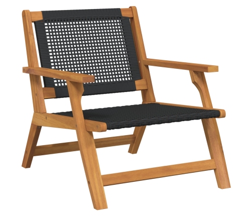 Sillas de Jardín  2 pcs Negros 76x67x73.5 cm Madera maciza de Acacia