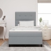 Cama con somier y colchón gris claro 120x200 cm de tela