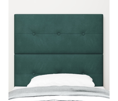 Cabecero Tufted en Botones Verde Oscuro 80 cm de Terciopelo