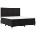 Cama Box Spring  con Colchón Negro Super Rey Terciopelo