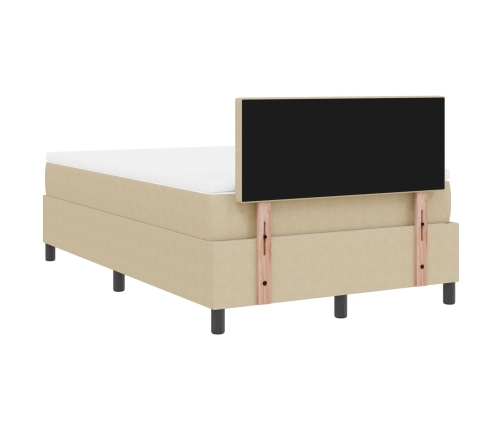 Cama con Somier  con Colchón y Luz LED Beige 120x200 cm Tela de Pana