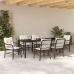 Conjunto de Comedor de Jardín  de 7 Piezas con Cojines de Poliratán Marrón
