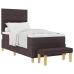 Cama Box Spring  con colchón y banco Marrón Oscuro 100x200 cm Tela
