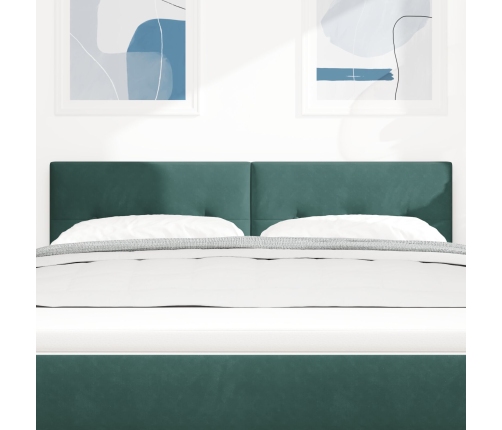 Cabecero  Con Botones Acolchados Verde Oscuro 140 cm Terciopelo