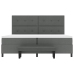 Cama con somier de  con colchón y banco gris oscuro 200x200 cm tela