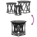 Mesas Laterales Apilables  3 pcs Negro Madera de Roble Ingenierizada