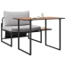 Conjunto de Comedor de Jardín de 2 Piezas Silla Individual con Cojines Gris Claro