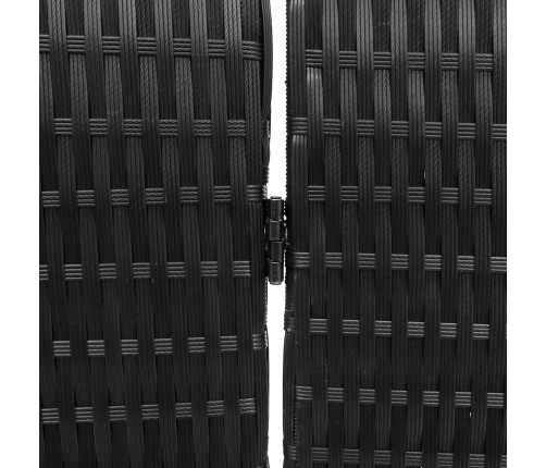 Biombo  de 3 paneles plegable negro 146x180 cm de poliratán
