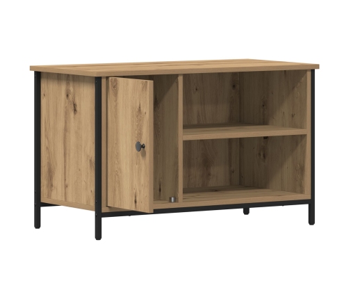 Cabinet de TV  de roble artesanal 80x40x50 cm de madera procesada y acero
