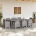 Conjunto de Comedor de Jardín de 9 Piezas  con Cojines en Gris Claro Ratán Polietileno