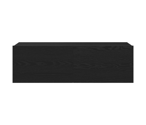 Armarios para TV 2 unidades Negro Roble 100x30x30 cm Madera
