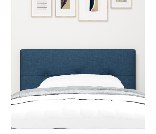 Cabecero  con botones tapizado en azul de 90 cm