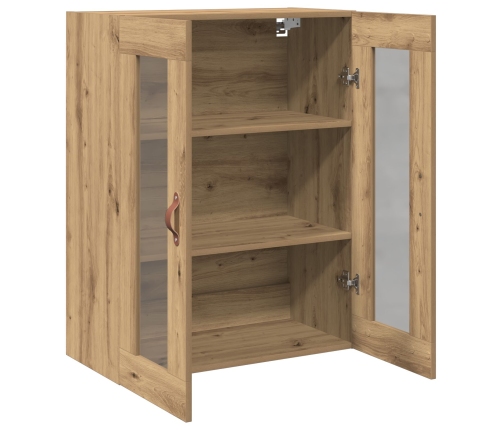 Armario de Pared  con Puertas de Cristal Roble Artesano 69,5x34x90 cm