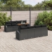 Conjunto de Comedor de Jardín de 9 Piezas con Cojines Negro Poliratán Acacia