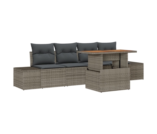 Conjunto de Sofá de Jardín  Set de 5 Gris, Marrón (Ratan)
